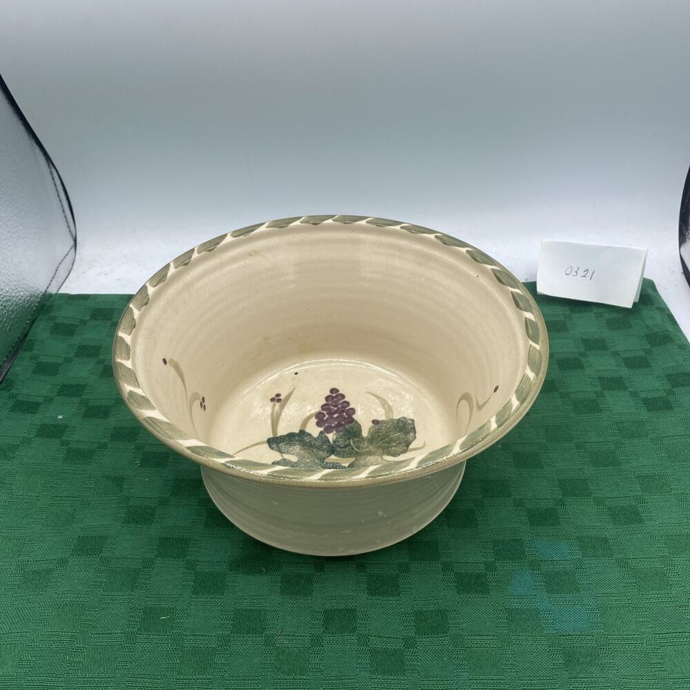 Vintage Pottery Grape Decorative Bowl Fruit Design 8.25” Dish
